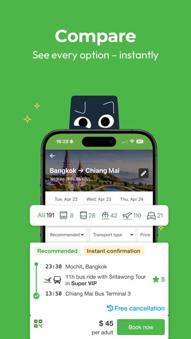 Ảnh chụp màn hình 12Go Train Coach Ferry Flights 3