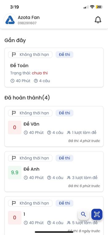Ảnh chụp màn hình Azota Student 3