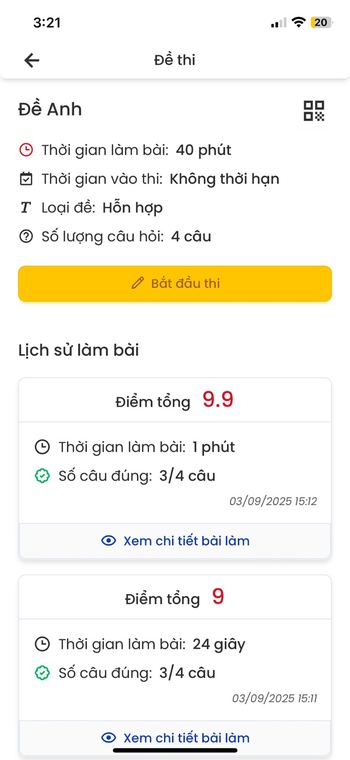Ảnh chụp màn hình Azota Student 4