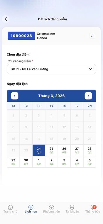 Ảnh chụp màn hình Đăng kiểm VN 2