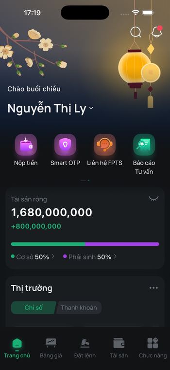 Ảnh chụp màn hình FPTS EzTrade 2