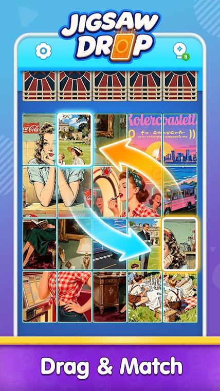 Ảnh chụp màn hình Jigsaw Drop: Solitaire Puzzle 1