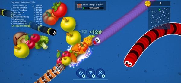 Ảnh chụp màn hình Worms Zone .io — Hungry Snake 2