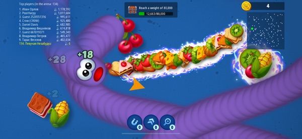 Ảnh chụp màn hình Worms Zone .io — Hungry Snake 3