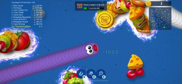 Ảnh chụp màn hình Worms Zone .io — Hungry Snake 4