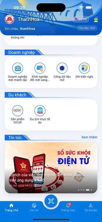 Ảnh chụp màn hình Ứng dụng số Thanh Hóa 2