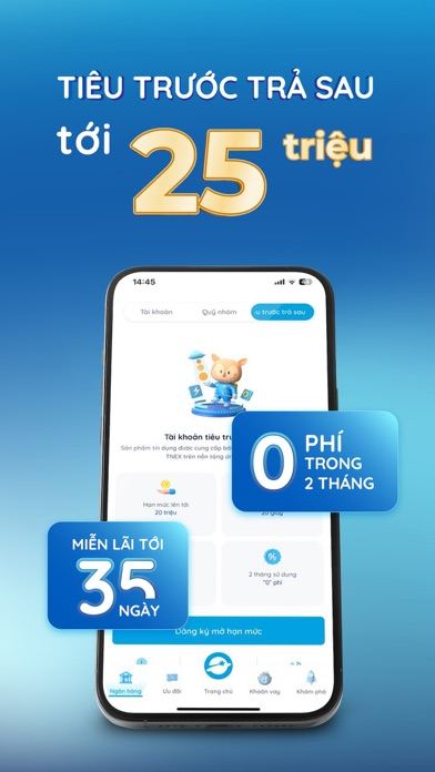 Ảnh chụp màn hình TNEX - Ngân hàng số thế hệ mới 3