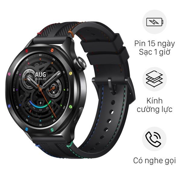 Xiaomi Watch S4 dây silicone Đen Cầu Vồng